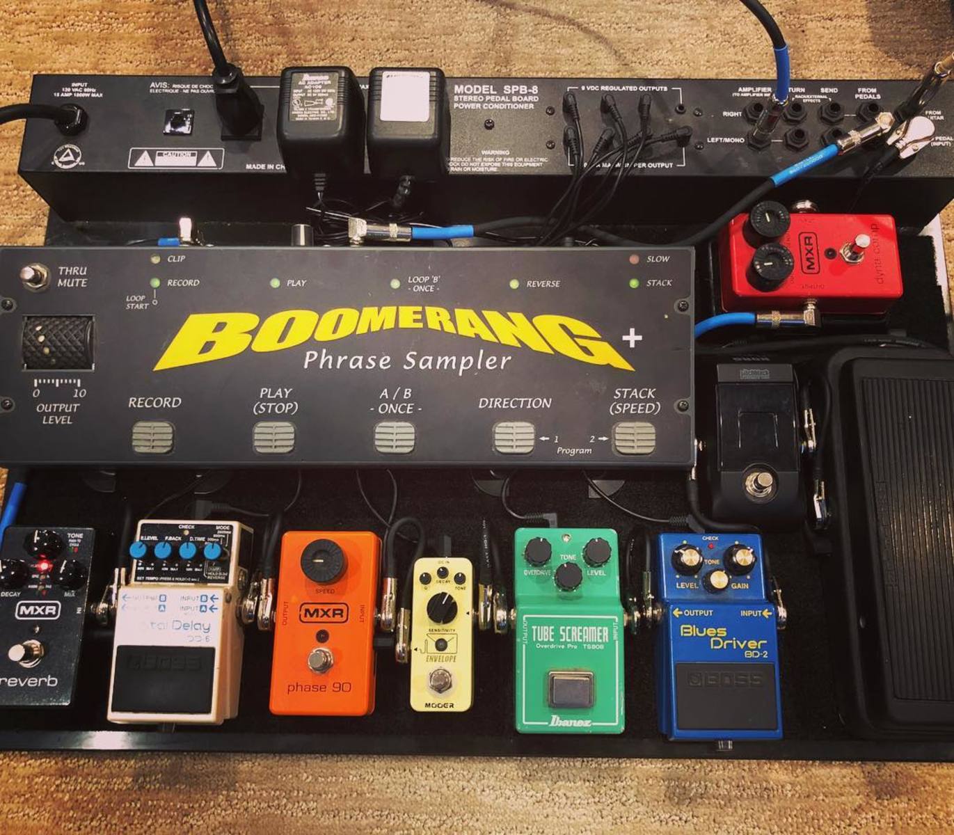 Music Gear Setup by andyfwolfe featuring Boomerang Phrase Sampler, Boss BD-2 Blues Driver, and Ibanez TS808 Tube Screamer and 7 more pieces of gear