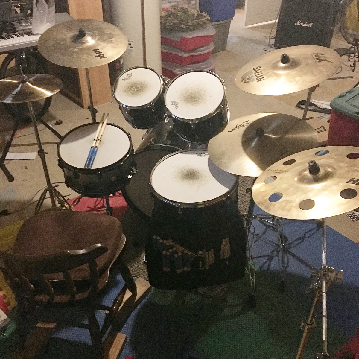 Metal Drum Kit by stratguy01 featuring Tama Imperialstar, ProMark Hickory 747B "Super Rock" Nylon Tip Drumsticks, and Sabian 18" HHX Evolution O-Zone Crash and 2 more pieces of gear