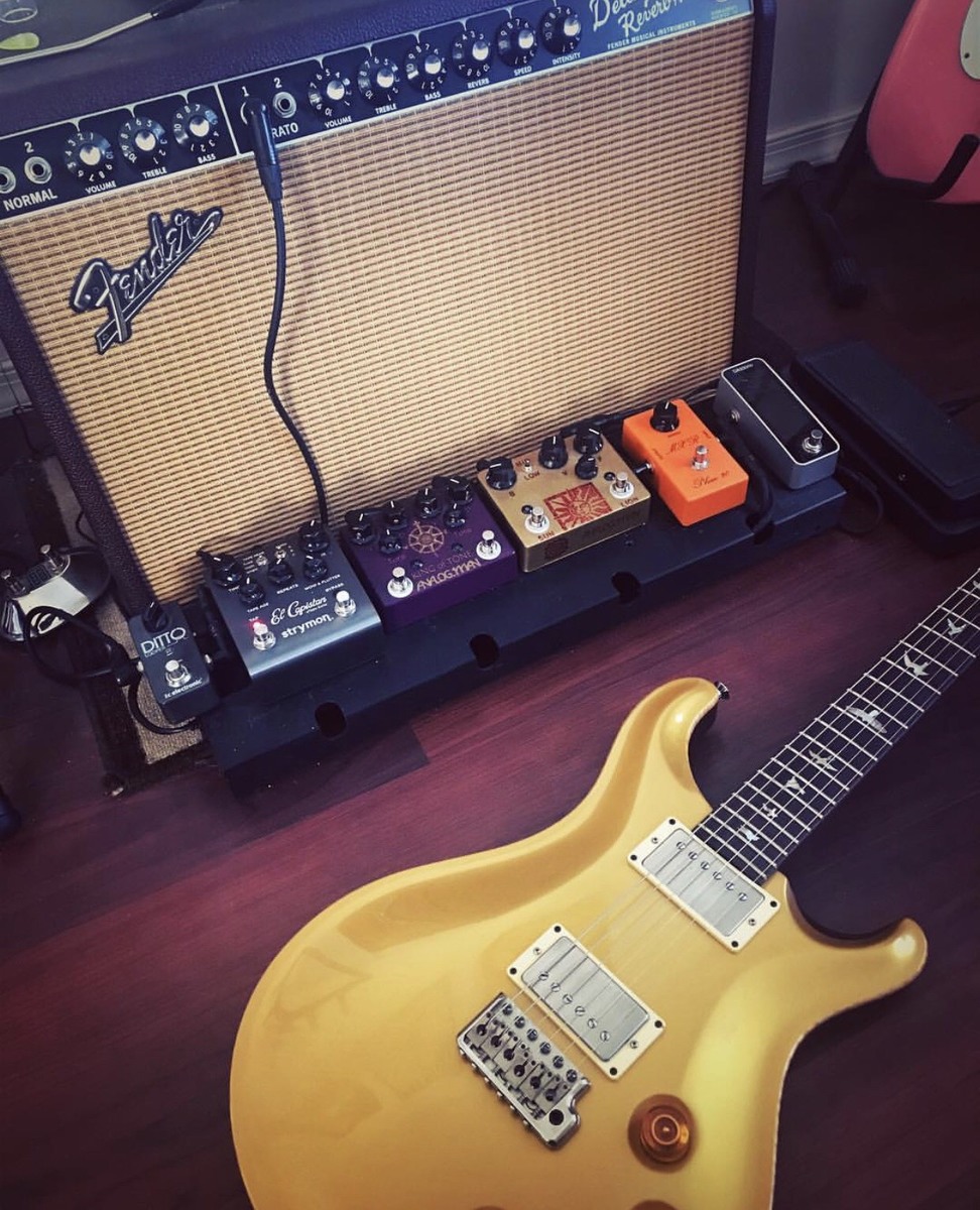 Country Music Gear Setup by adamolver featuring Fender FSR '65 Deluxe Reverb (Wine Red), Strymon El Capistan dTape Echo, and TC Electronic Ditto Looper and 4 more pieces of gear