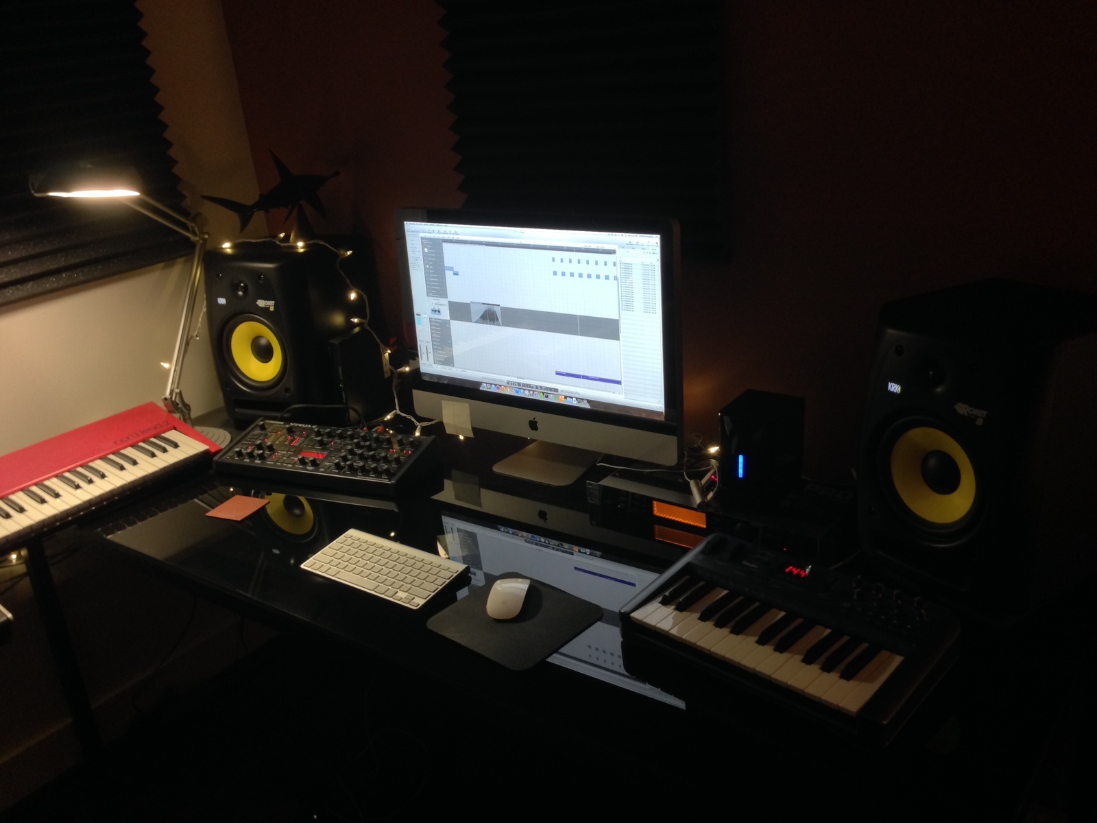 Electronic Studio Setup by banstyle featuring Access Virus C, KRK ROKIT 8 G2 Studio Monitor, and M-Audio Oxygen 25 25-Key USB MIDI Keyboard Controller