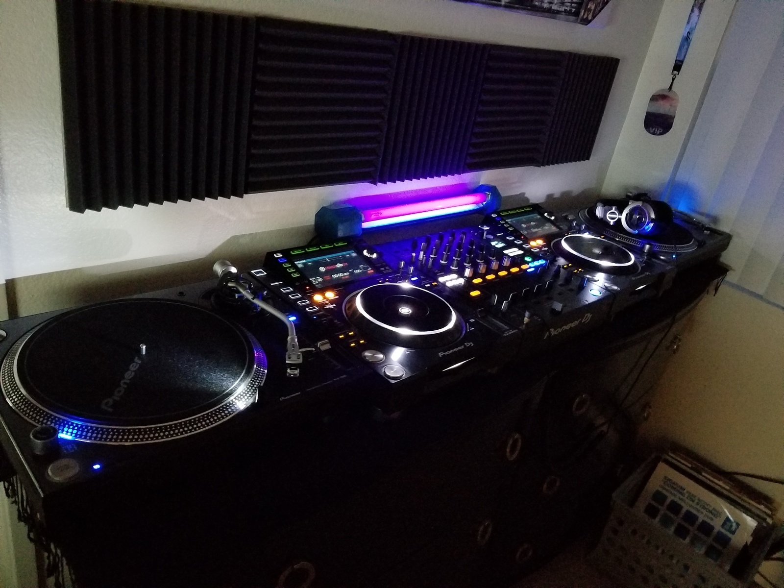 Hip Hop Music Gear Setup by christinaashlee featuring Pioneer DJ DJM-900NXS2, Technics RP-DH1200 DJ-Style Headphones, and Pioneer DJ CDJ-2000NXS2 and 1 more piece of gear