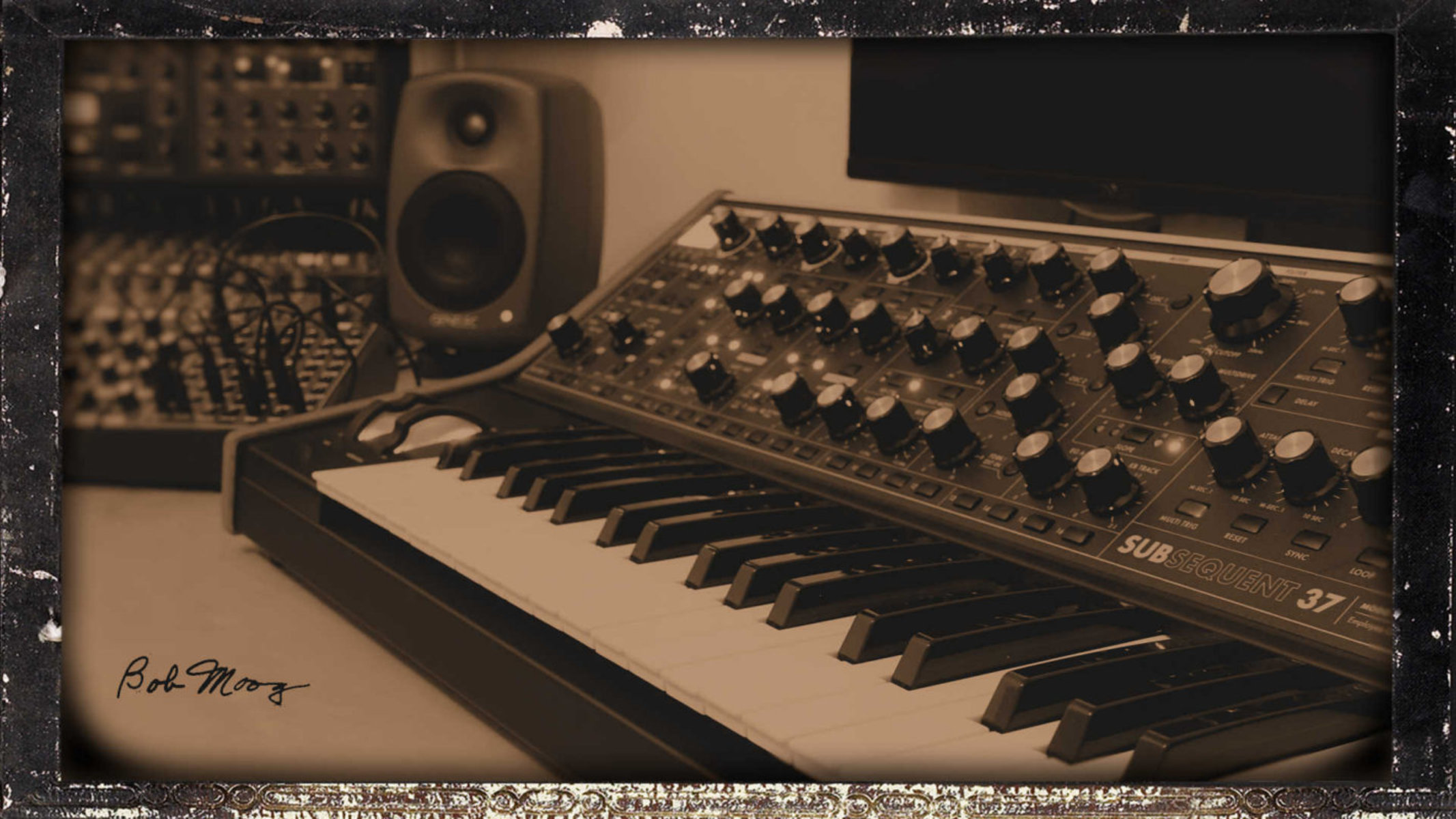 Electronic Synth Setup by taureon featuring Moog Subsequent 37 and Genelec 8320A SAM™ Studio Monitor