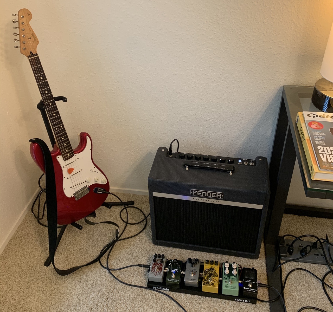 Metal Pedalboard by michael featuring MXR M169 Carbon Copy, Fender California Series Stratocaster, and Catalinbread Talisman and 5 more pieces of gear