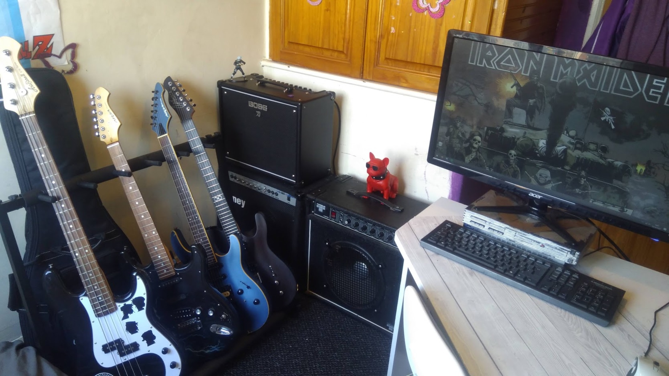 Metal Amp Rig by renren01t featuring Jaxville Zeus, Aria STB-PB, and Boss Katana-50 and 3 more pieces of gear