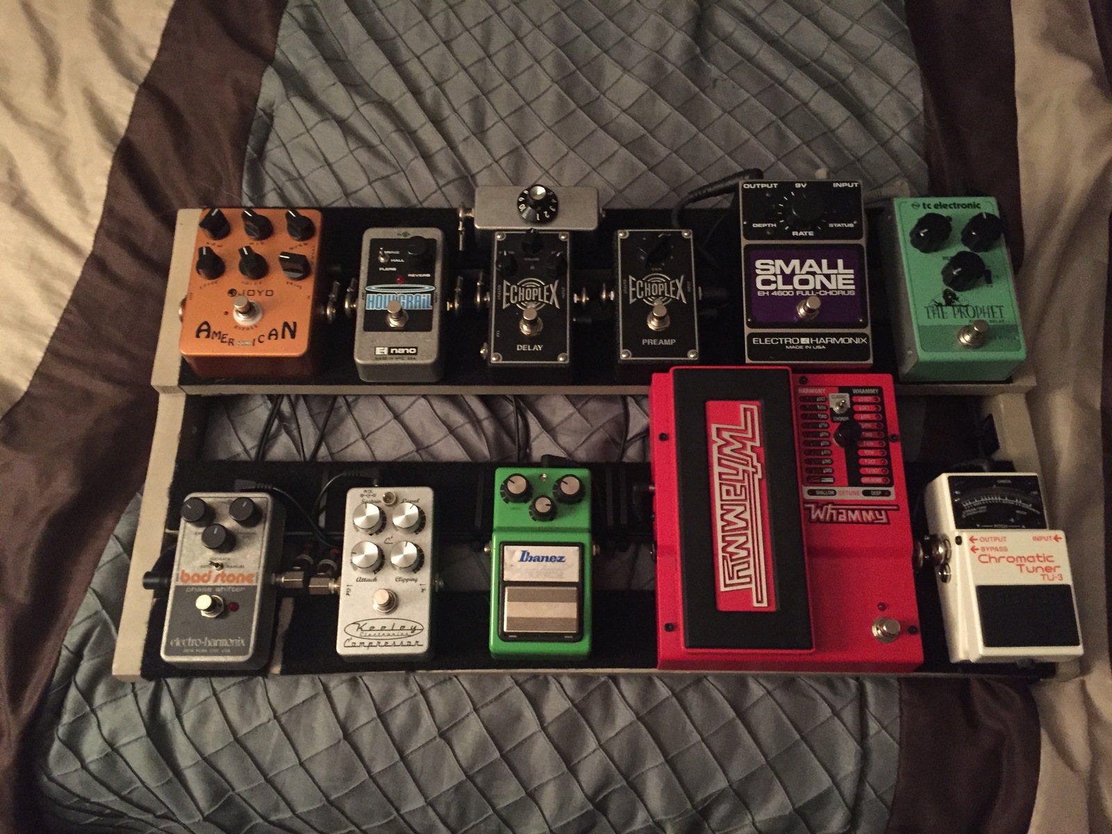 Music Gear Setup by blondguru featuring Ibanez TS9 Tube Screamer, Boss TU-3 Chromatic Tuner, and Electro-Harmonix Holy Grail Nano and 8 more pieces of gear