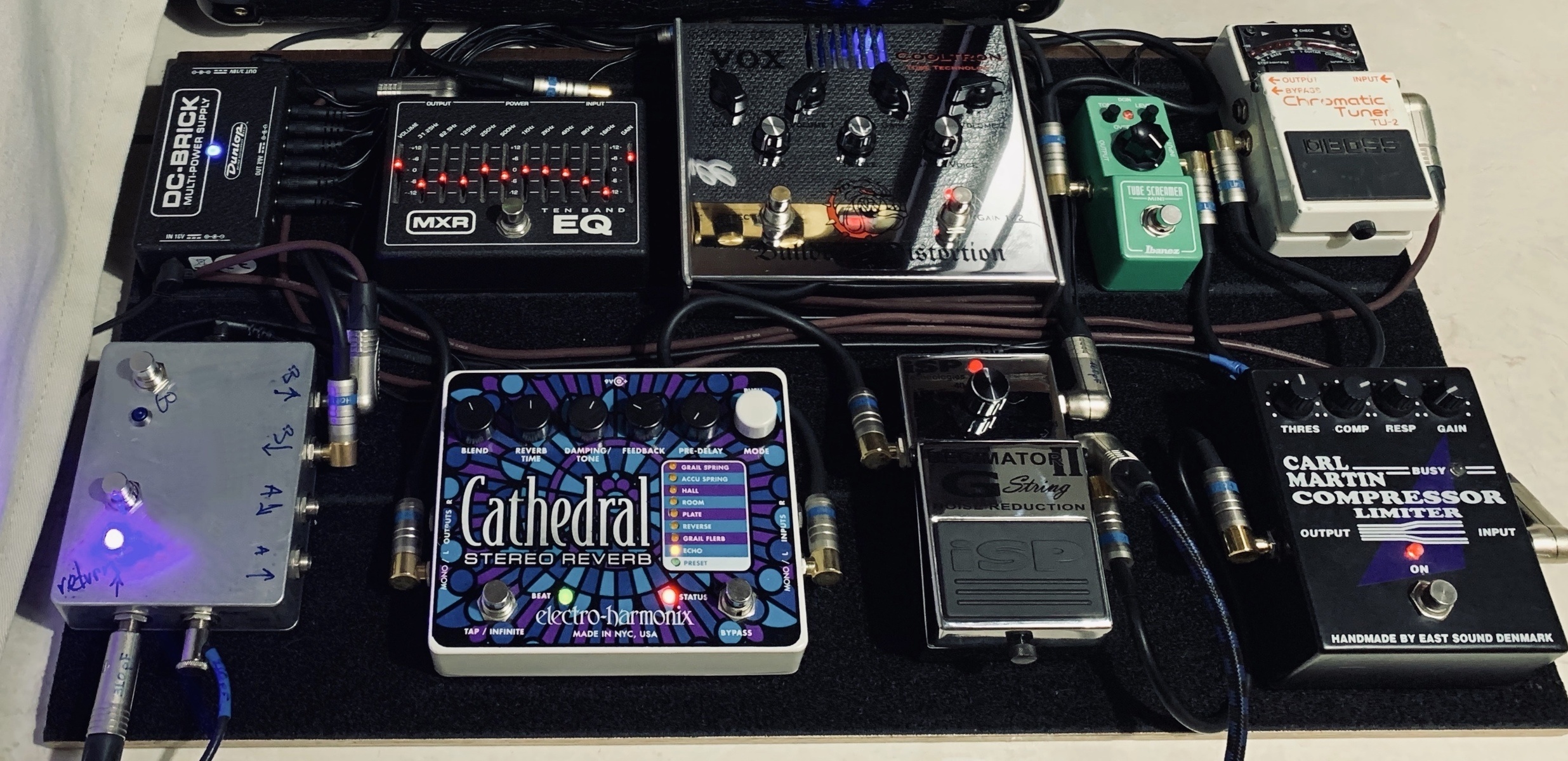 Music Gear Setup by dy_kord featuring Dunlop DC-Brick Multi-Power Supply, Boss TU-2 Chromatic Tuner, and Vox Cooltron CT01DS Bulldog Distortion Pedal and 5 more pieces of gear