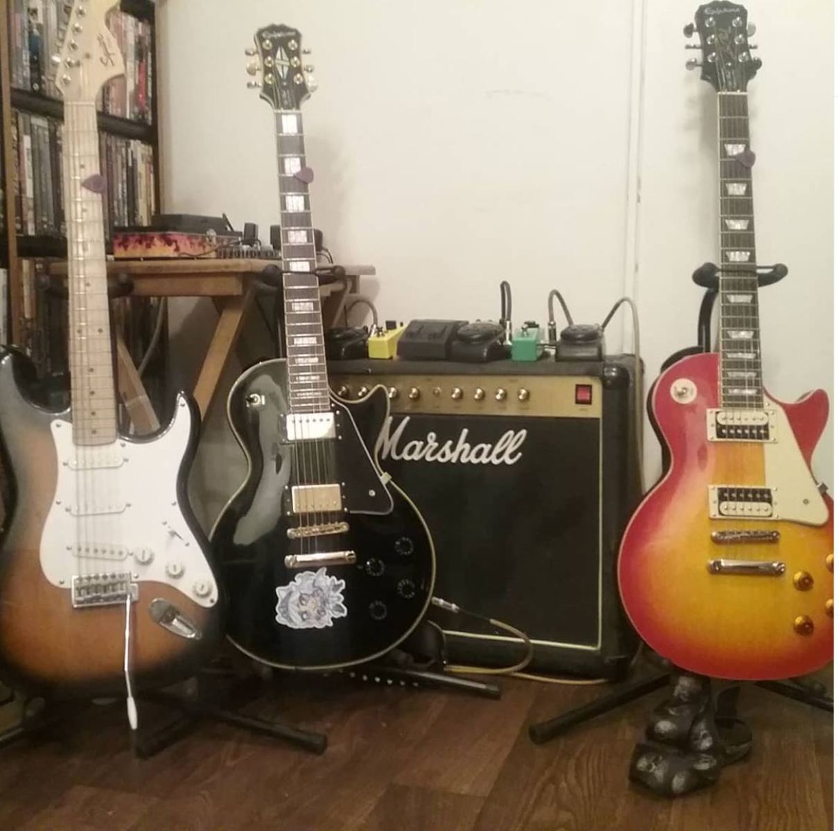 Epiphone Music Gear Setup by joe_mcgowan featuring Epiphone Les Paul Traditional Pro, Marshall 5210, and Squier Affinity Series Stratocaster and 1 more piece of gear