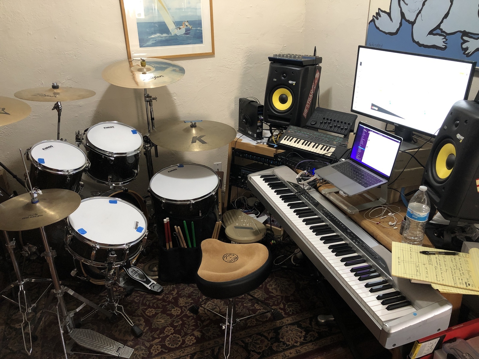 Zildjian Drum Kit by drew_hackney featuring KRK ROKIT 8 G2 Studio Monitor, Casio Privia PX-110, and Zildjian 20" A Custom Crash and 9 more pieces of gear