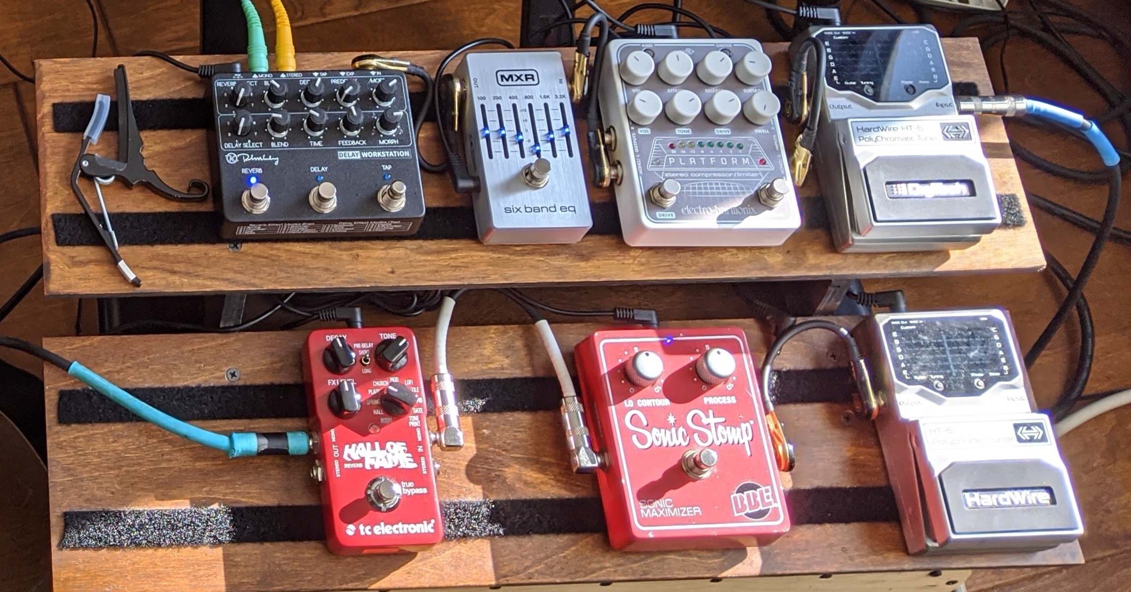 Metal Music Gear Setup by gregoryfrost featuring TC Electronic Hall Of Fame Reverb, DigiTech Hardwire HT-6 PolyChromatic Tuner, and BBE Sonic Stomp SS-92 and 3 more pieces of gear