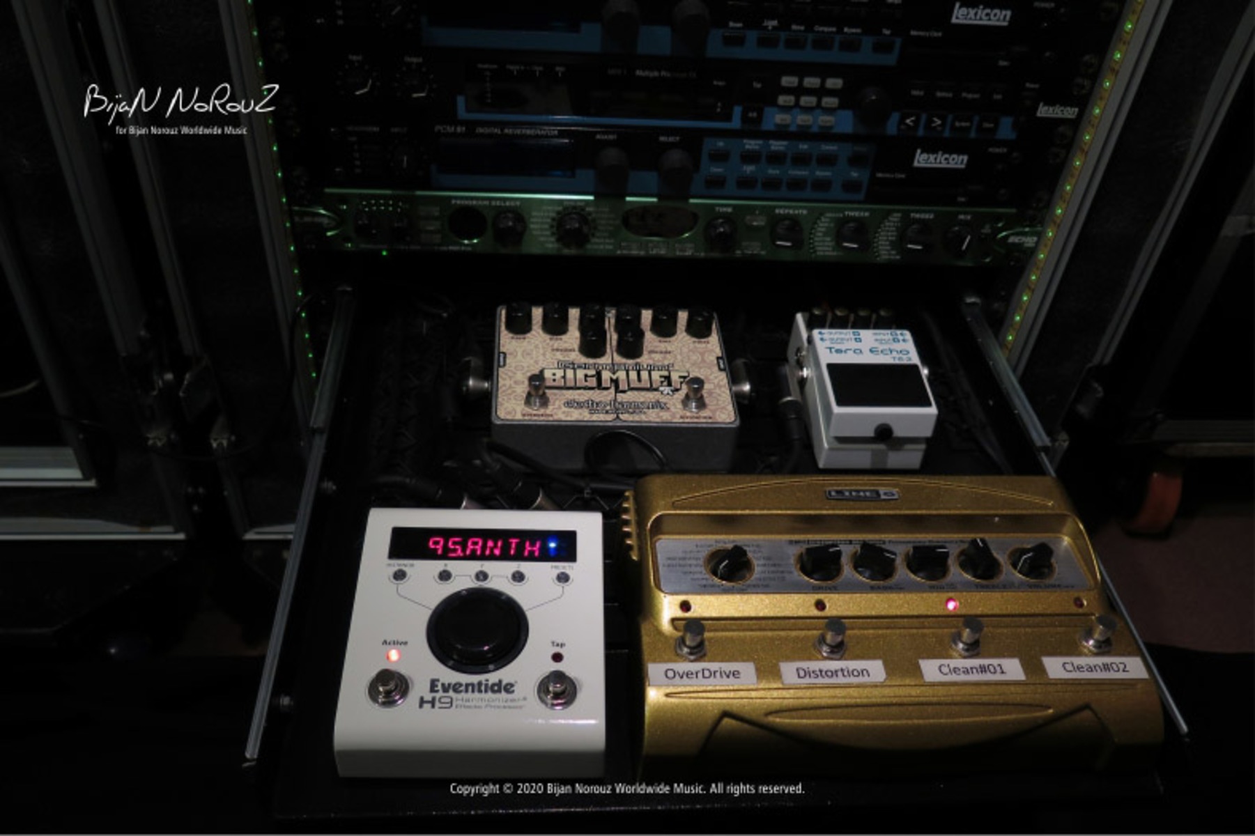 Electronic Studio Setup by bijannorouz featuring Line 6 Echo Pro, Electro-Harmonix Germanium 4 Big Muff Pi, and Line 6 DM4 Distortion Modeler and 5 more pieces of gear