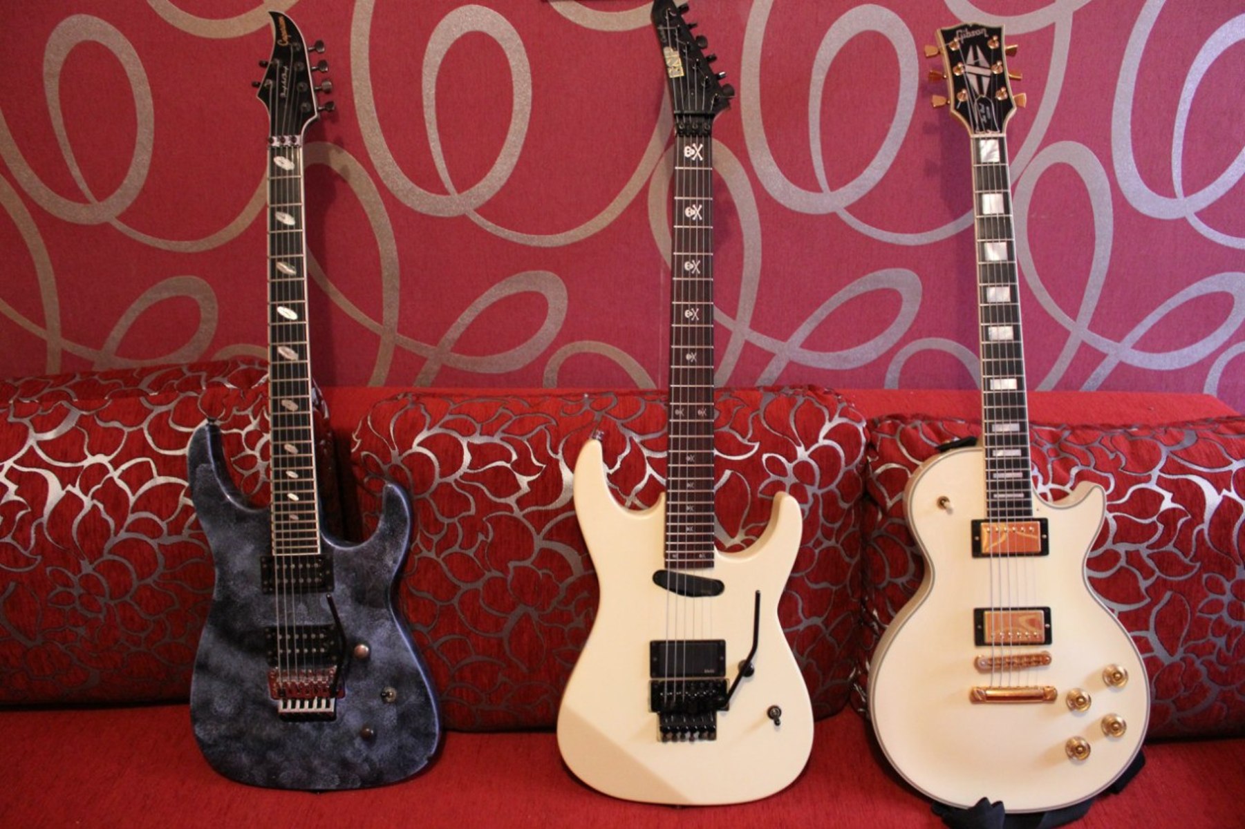Music Gear Setup by yuriy_maslyaninov featuring Gibson Les Paul Custom Electric Guitar, Caparison TAT II, and ESP Custom order
