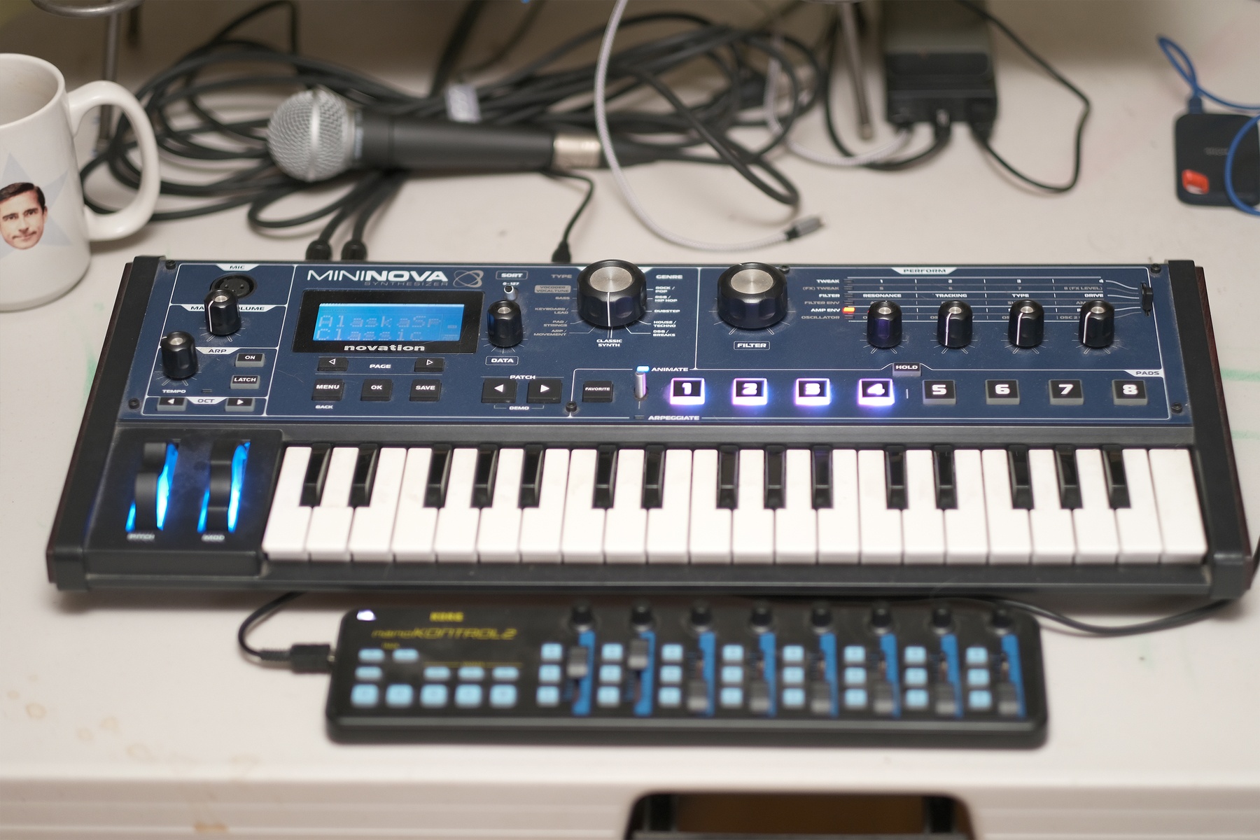 Electronic Synth Setup by patchwilliam featuring Shure SM58, Novation Mininova, and Korg nanoKONTROL2