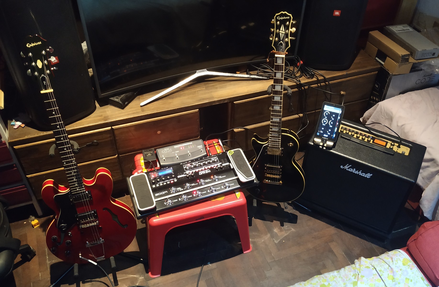 Metal Music Gear Setup by juanete featuring Epiphone Dot, Zoom G9.2tt Mothership, and Marshall CODE 50 and 2 more pieces of gear