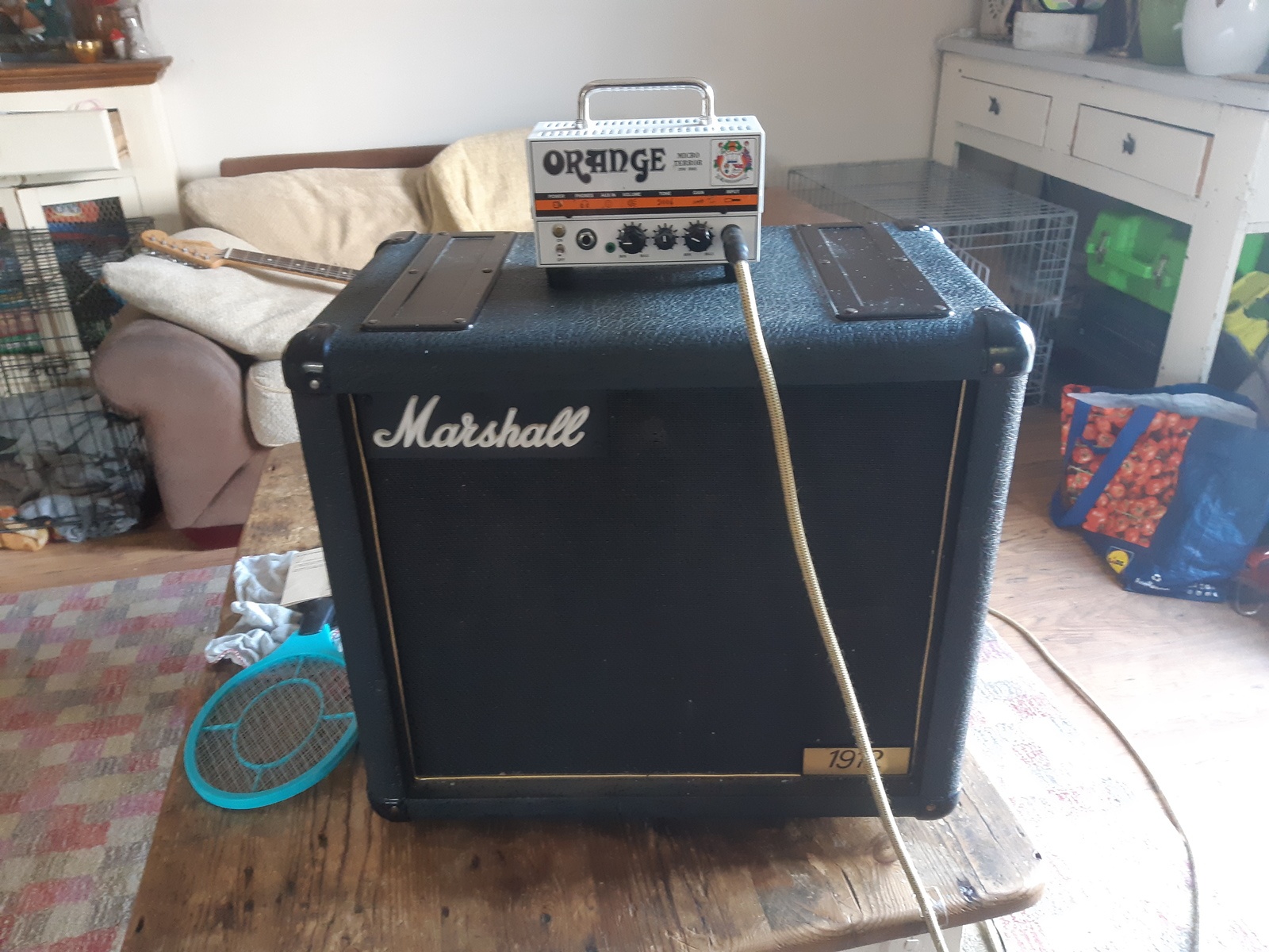 Metal Music Gear Setup by bayley_mcnamee featuring Orange Micro Terror and Marshall 1912 1X12 Cabinet