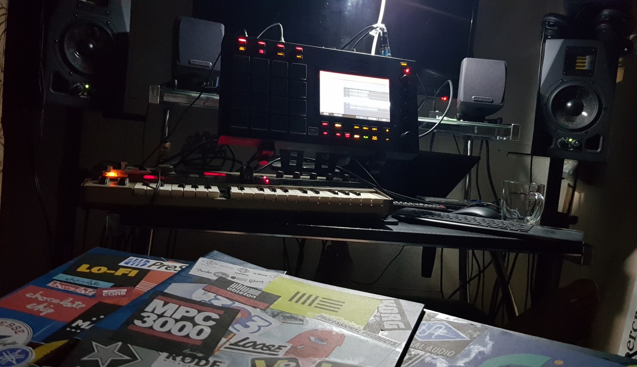 Electronic Synth Setup by rawplaya featuring Korg MicroKORG, ADAM Audio A5X Powered Studio Monitor, and Akai Professional MPC Live