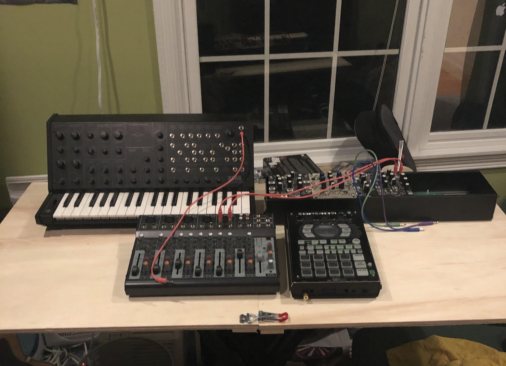 Electronic Synth Setup by gabejasper featuring Korg MS-20 Mini, Make Noise Maths, and Make Noise Richter Wogglebug and 4 more pieces of gear