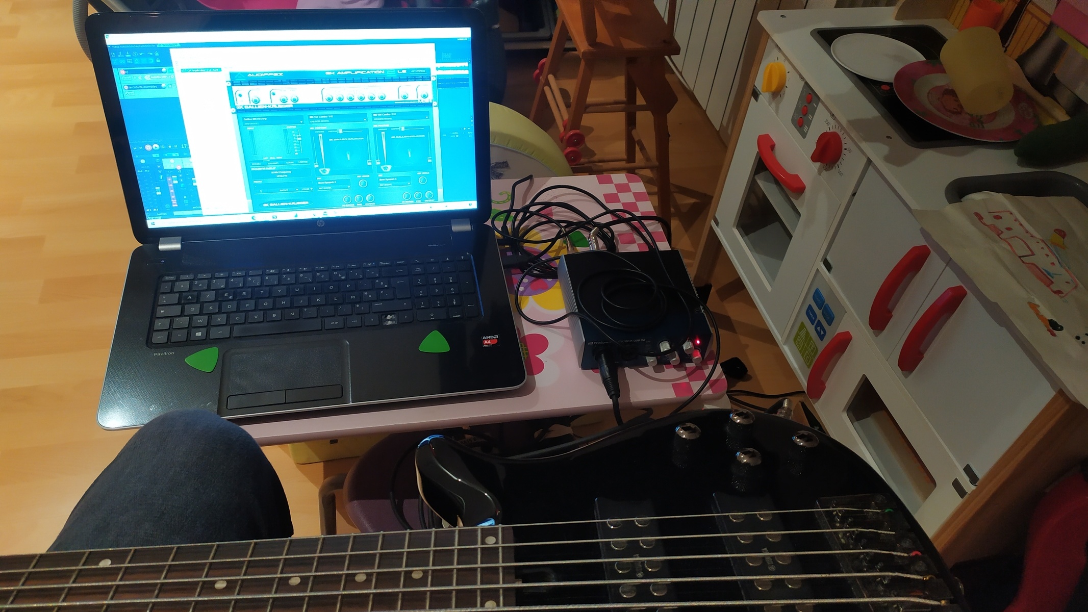 PreSonus Music Gear Setup by damien_lavillard featuring PreSonus AudioBox USB 2x2 Audio Recording Interface and Yamaha RBX 375