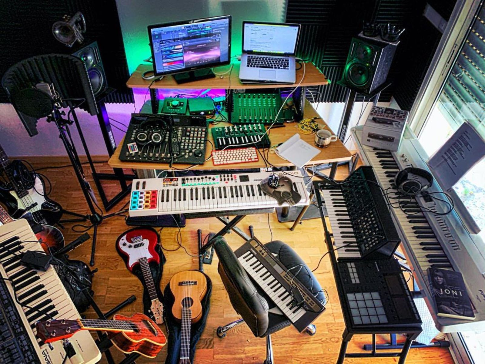 Electronic Studio Setup by ullieswan featuring Neumann TLM 103, Roland Gaia SH-01 Synthesizer, and Korg MS-20 Mini and 11 more pieces of gear
