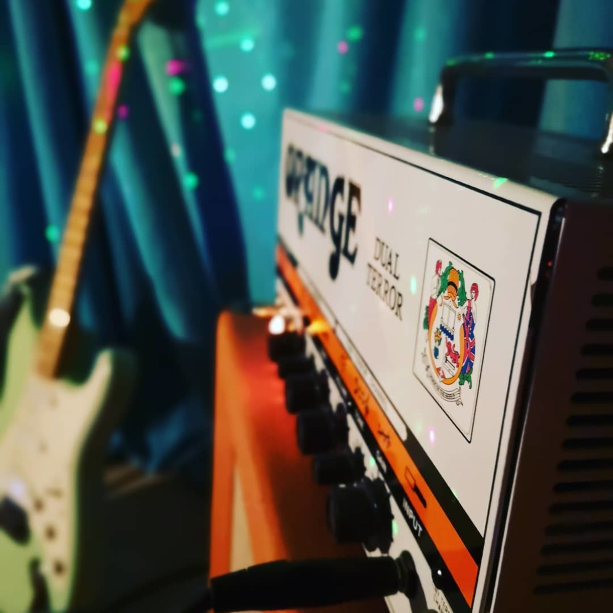Orange Music Gear Setup by boris_atanasov featuring Fender Custom Shop Stratocaster, Orange Amplifiers Dual Terror DT30H 30W Tube Guitar Amp Head, and Orange PPC112