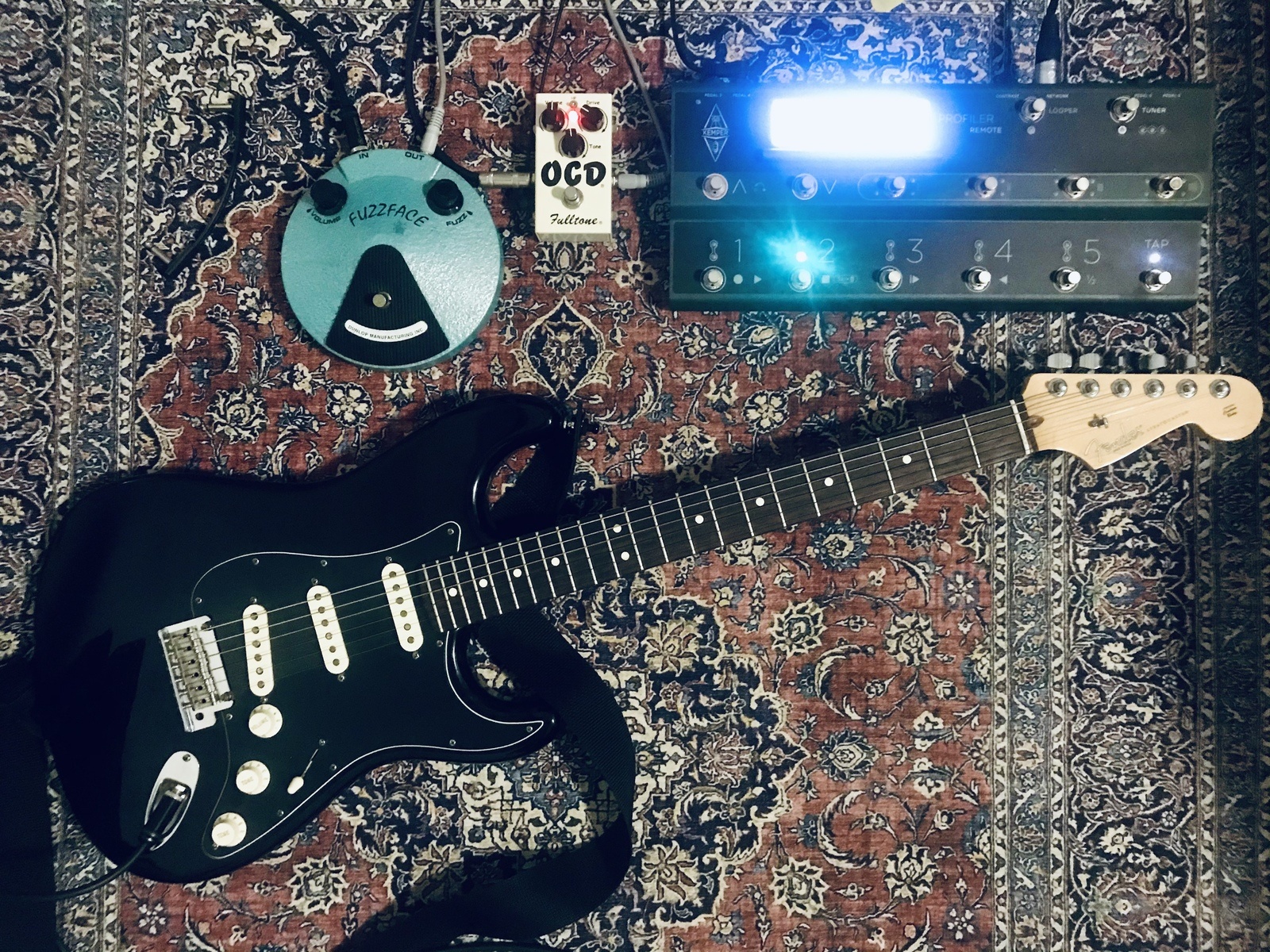 Metal Amp Rig by dawie_olivier featuring Fulltone OCD, Fender Standard Stratocaster Electric Guitar, and Dunlop JHF1 Jimi Hendrix Fuzz Face and 2 more pieces of gear