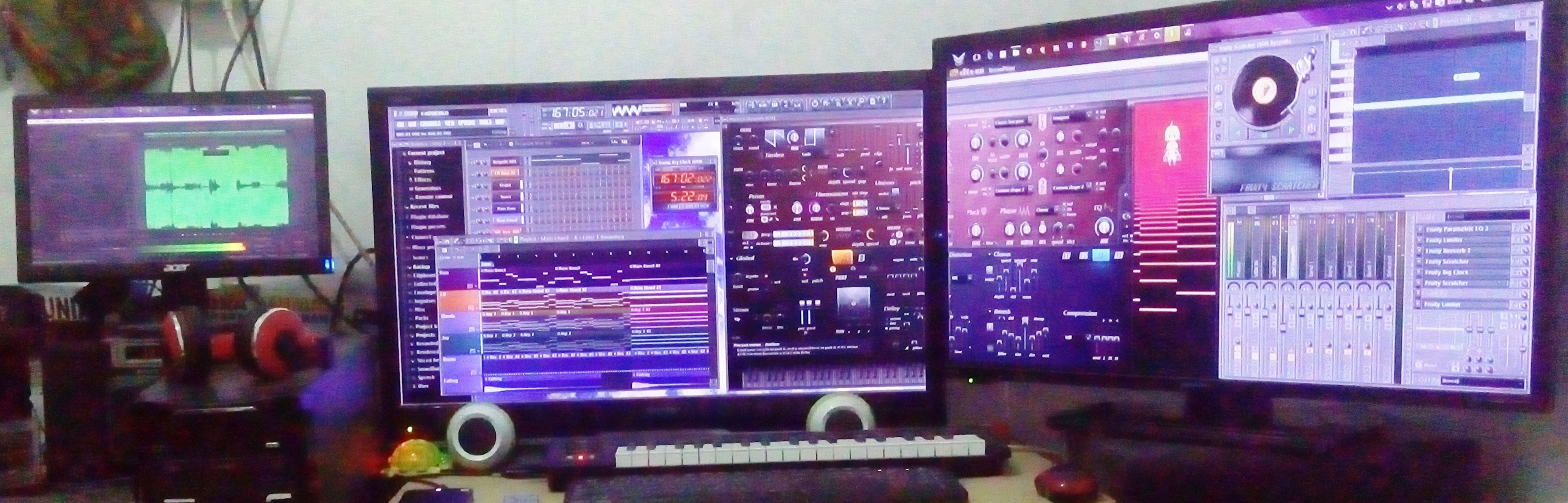 Electronic Studio Setup by ifad_world featuring Custom Built PC, Korg microKEY-37 37-key Keyboard Controller, and Genius S110 speakers and 8 more pieces of gear