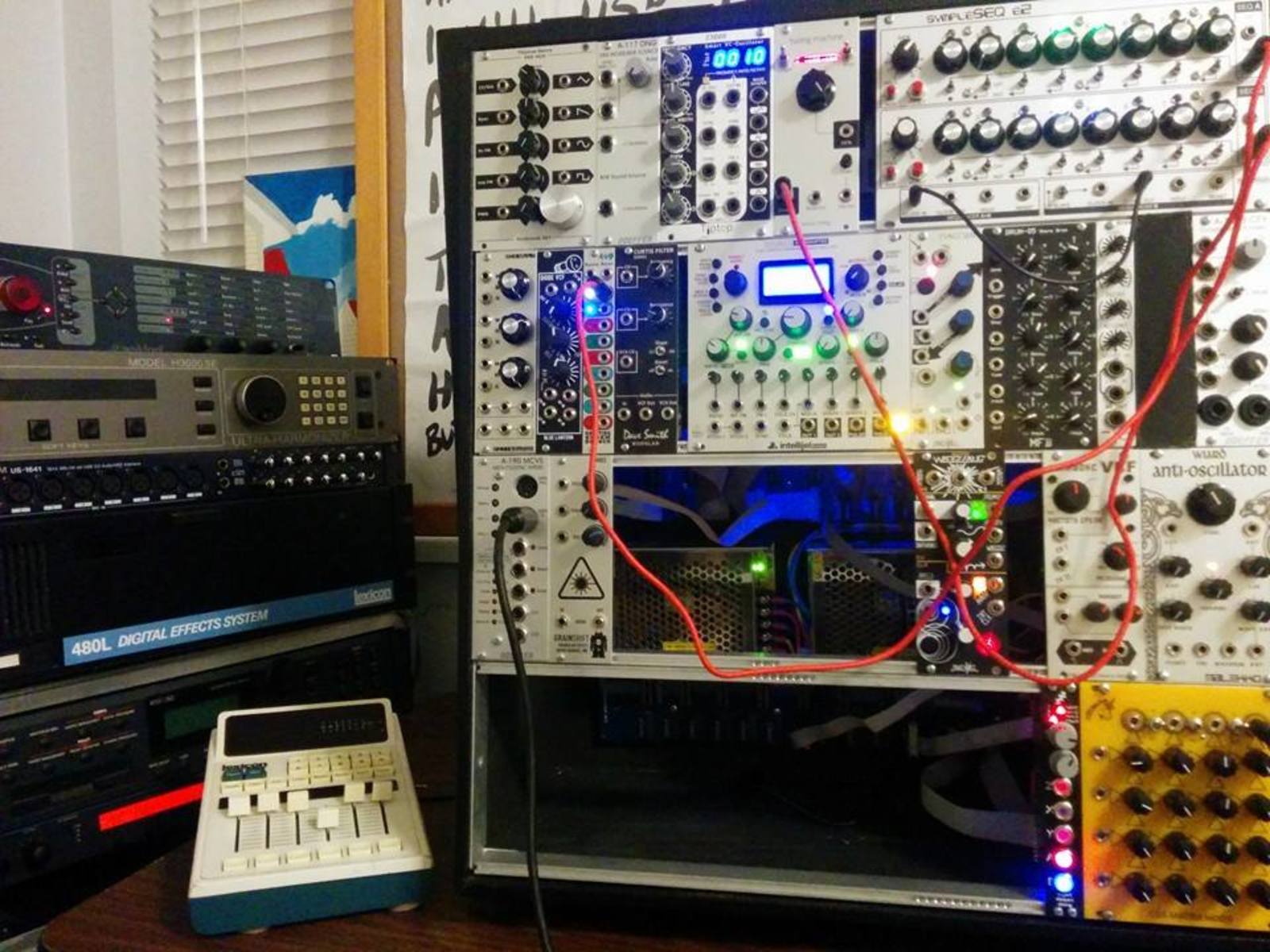 Electronic Studio Setup by theweekendwarrior featuring Lexicon 480L, Eventide H3000 D/SE Ultra Harmonizer, and Waldorf Micro Q rack (blue)