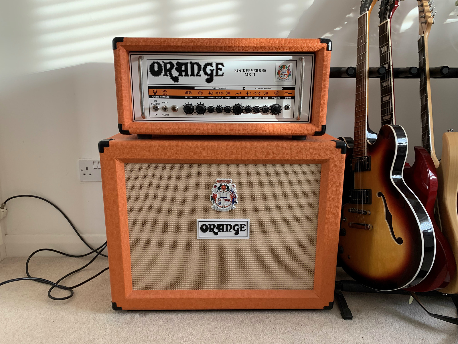 Metal Music Gear Setup by jacktcliffe featuring Orange PPC412 Guitar Speaker Cabinet and Orange Rockerverb 50 Guitar Amp Head