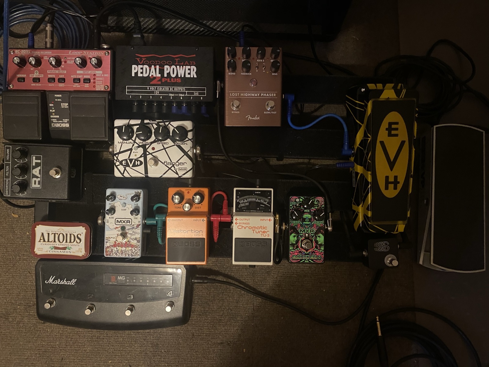 Music Gear Setup by ryancas95 featuring Boss TU-3 Chromatic Tuner, Pro Co RAT 2, and Boss DS-1 Distortion and 10 more pieces of gear