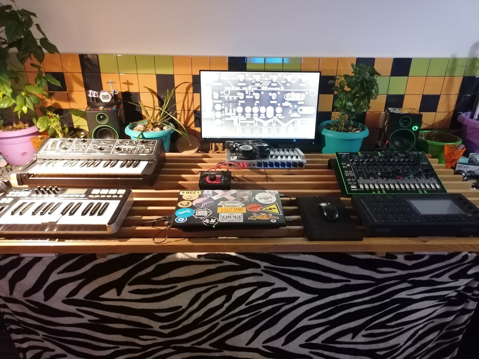 Electronic Synth Setup by anarchytect featuring Roland AIRA TR-8, Moog Rogue, and SM Pro Audio Nano Patch + Passive Volume Attenuator and 5 more pieces of gear