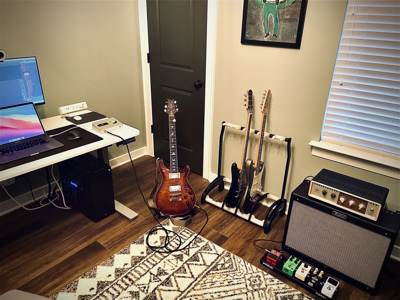 Music Gear Setup by bryansaxon featuring MXR M133 Micro Amp, Boss RC-3 Loop Station, and Fender American Standard Stratocaster and 9 more pieces of gear