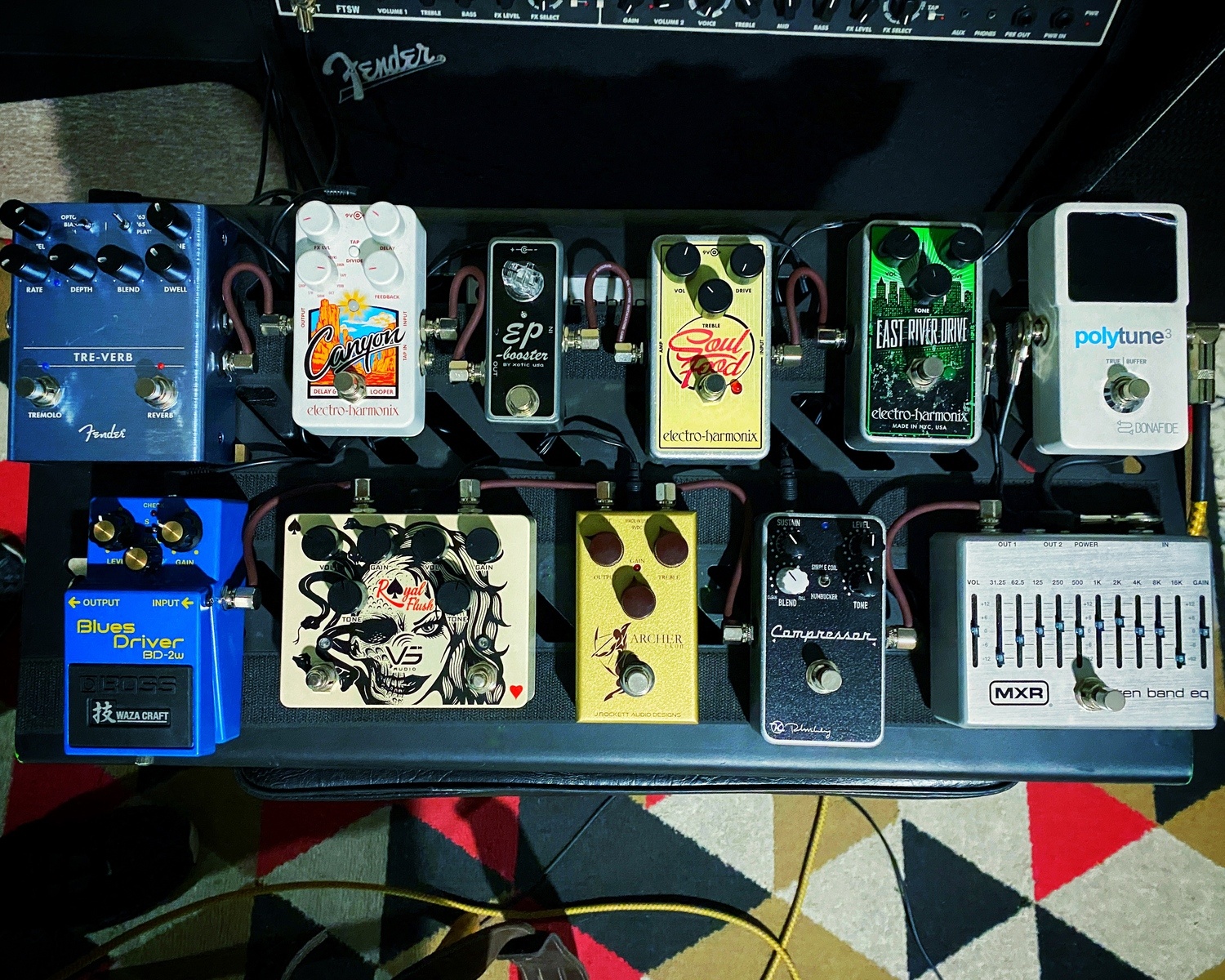 Country Music Gear Setup by cesar_dleon featuring Xotic Effects EP Booster, Electro-Harmonix Soul Food, and Electro-Harmonix East River Drive and 8 more pieces of gear