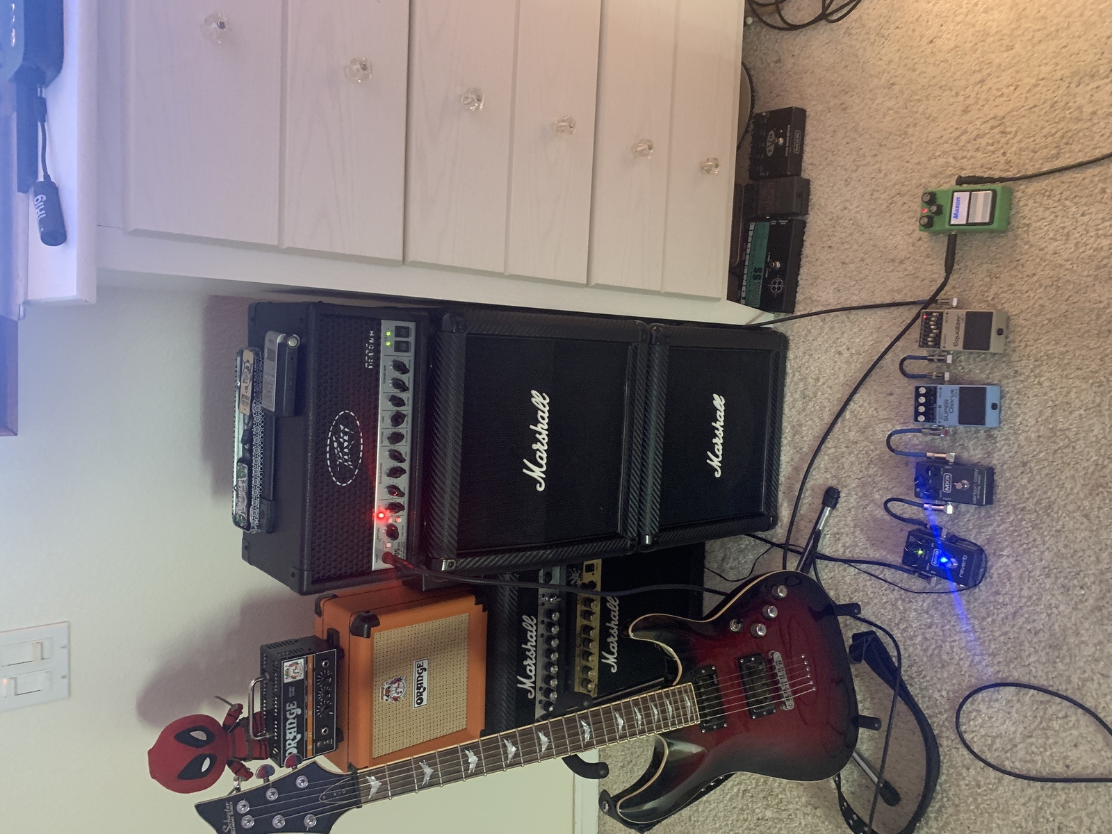 Metal Amp Rig by cjwise_17 featuring Boss CH-1 Super Chorus, Boss GE-7 Graphic Equalizer, and MXR M169 Carbon Copy and 8 more pieces of gear