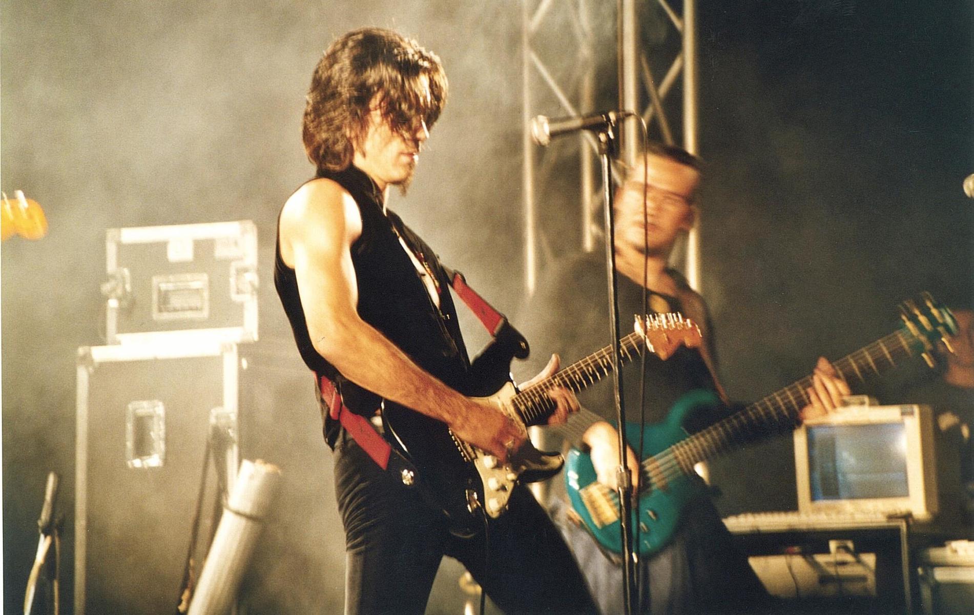 Fender Amp Rig by gianluigi_cavallo featuring Shure SM58, Fender Stratocaster Electric Guitar, and Fender Twin Reverb (1963-1967) 'Black Panel'