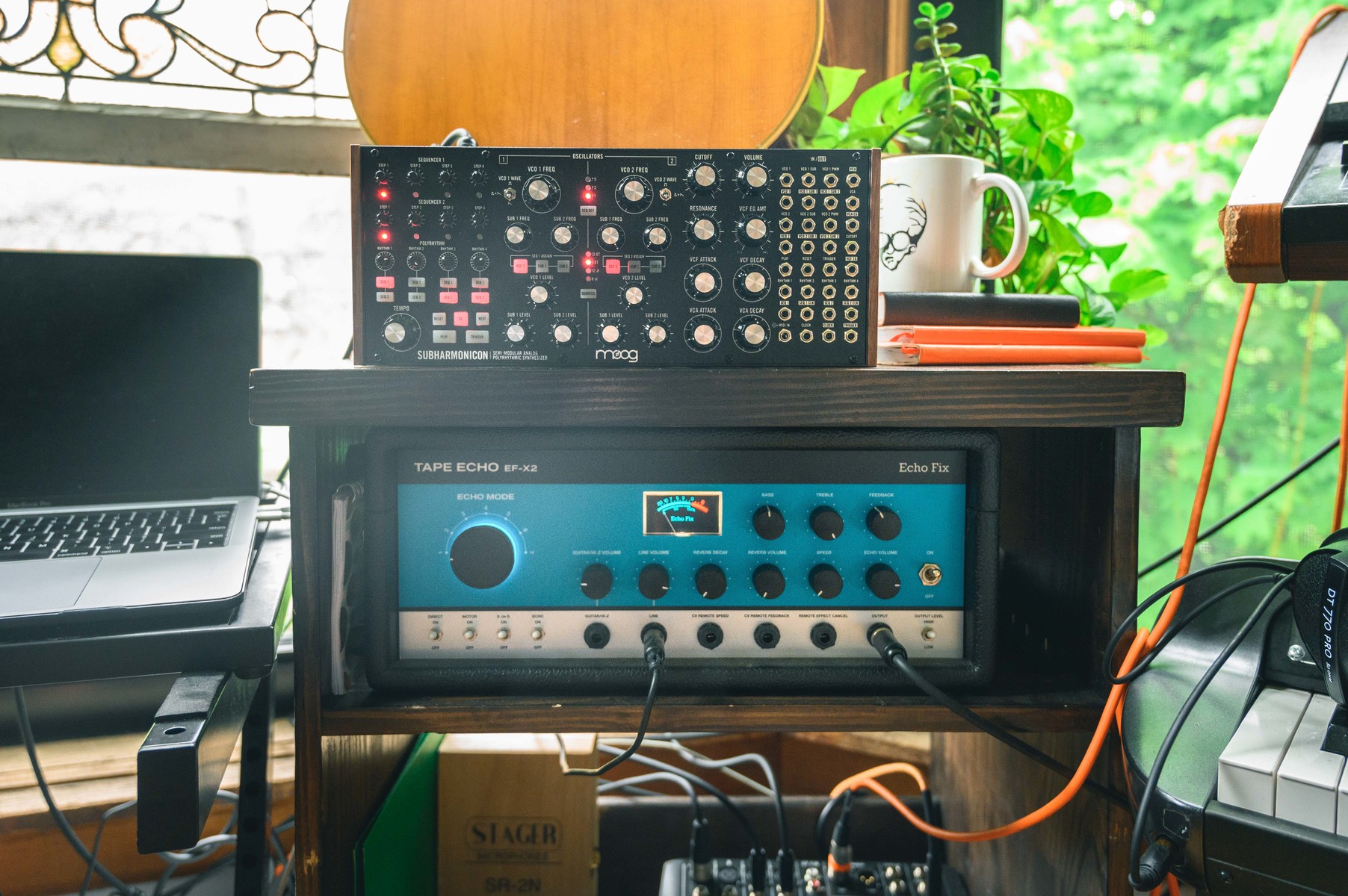Electronic Studio Setup by timjuerk featuring Echo Fix Tape Echo EF-X2 and Moog Subharmonicon