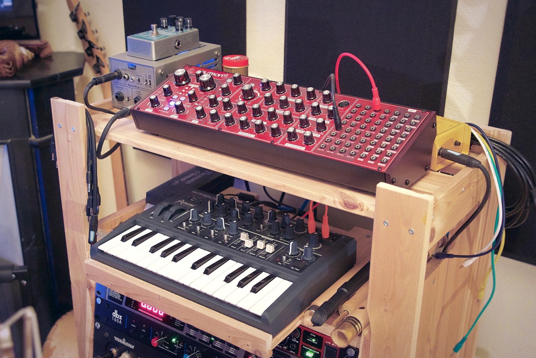 Electronic Studio Setup by felixcarcone featuring Arturia MicroBrute, dbx 160A, and Vermona DSR-3 Dual Spring Reverb and 2 more pieces of gear