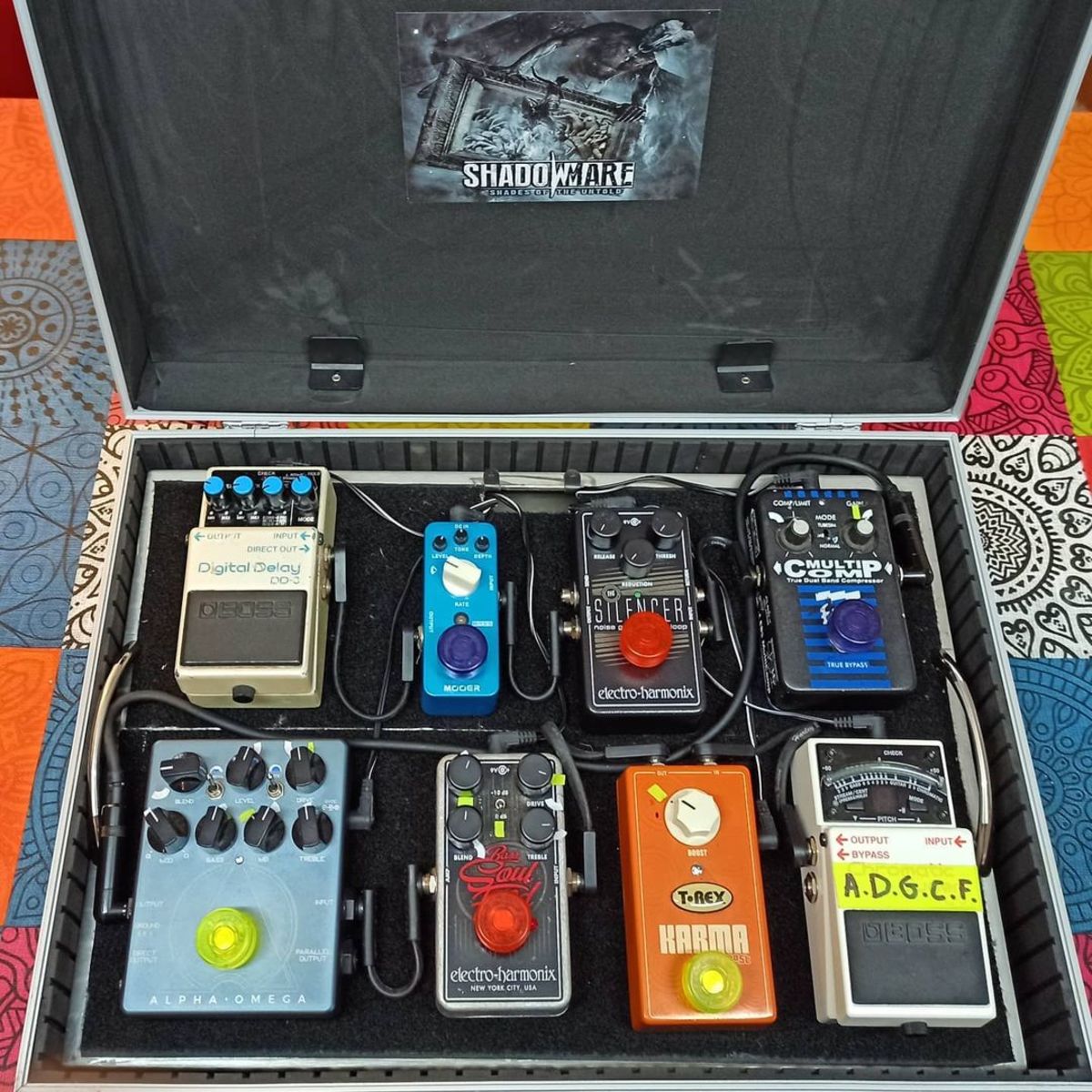 Music Gear Setup by george_alvarosa featuring Boss TU-3 Chromatic Tuner, Boss DD-3 Digital Delay, and EBS MultiComp True Dual Band Compressor Pedal and 5 more pieces of gear