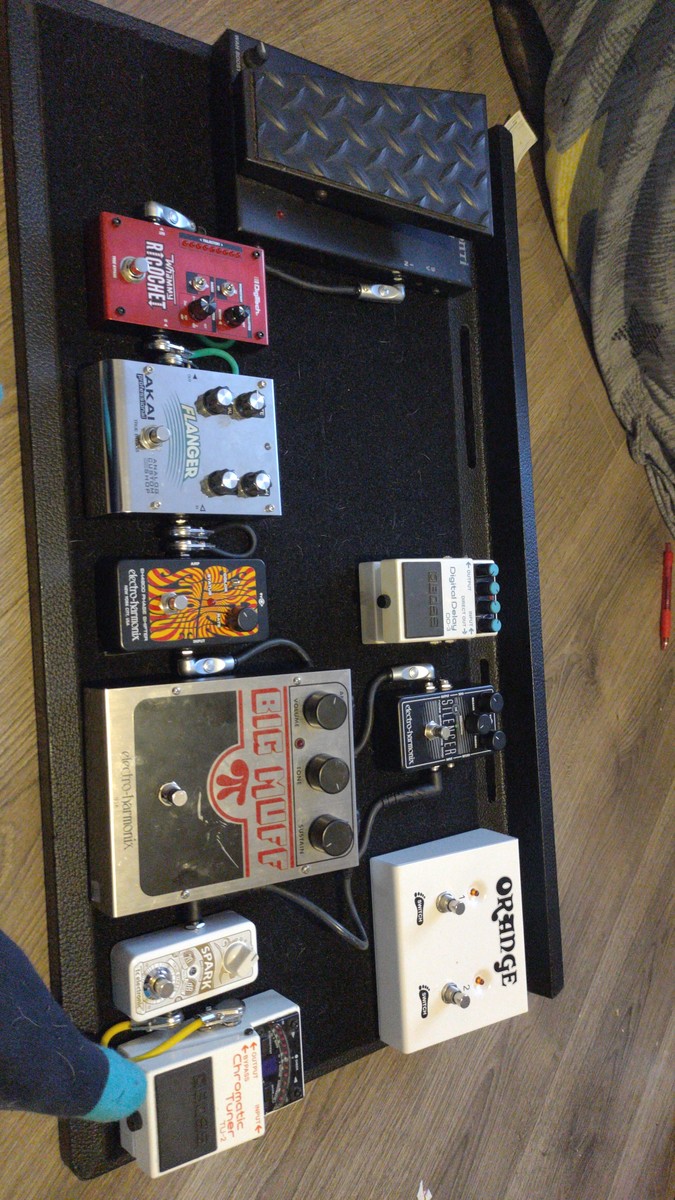 Pedalboard by craig_st_clair featuring Boss DD-3 Digital Delay, Electro-Harmonix Big Muff Pi, and Boss TU-2 Chromatic Tuner and 8 more pieces of gear