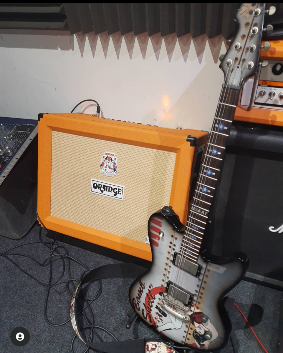 Orange Music Gear Setup by craig_st_clair featuring Orange Amplifiers Crush Pro CR120C 120W 2x12 Guitar Combo Amp and Schecter Diamond Series Ultra B-17 Bombshell