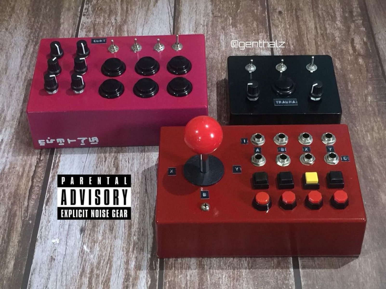 Music Gear Setup by reseen_lamenti featuring Gen Thalz Cut-Up Noise Thingy, Gen Thalz Trauma, and Gen Thalz Arcade Style Switcher (A.S.S.)