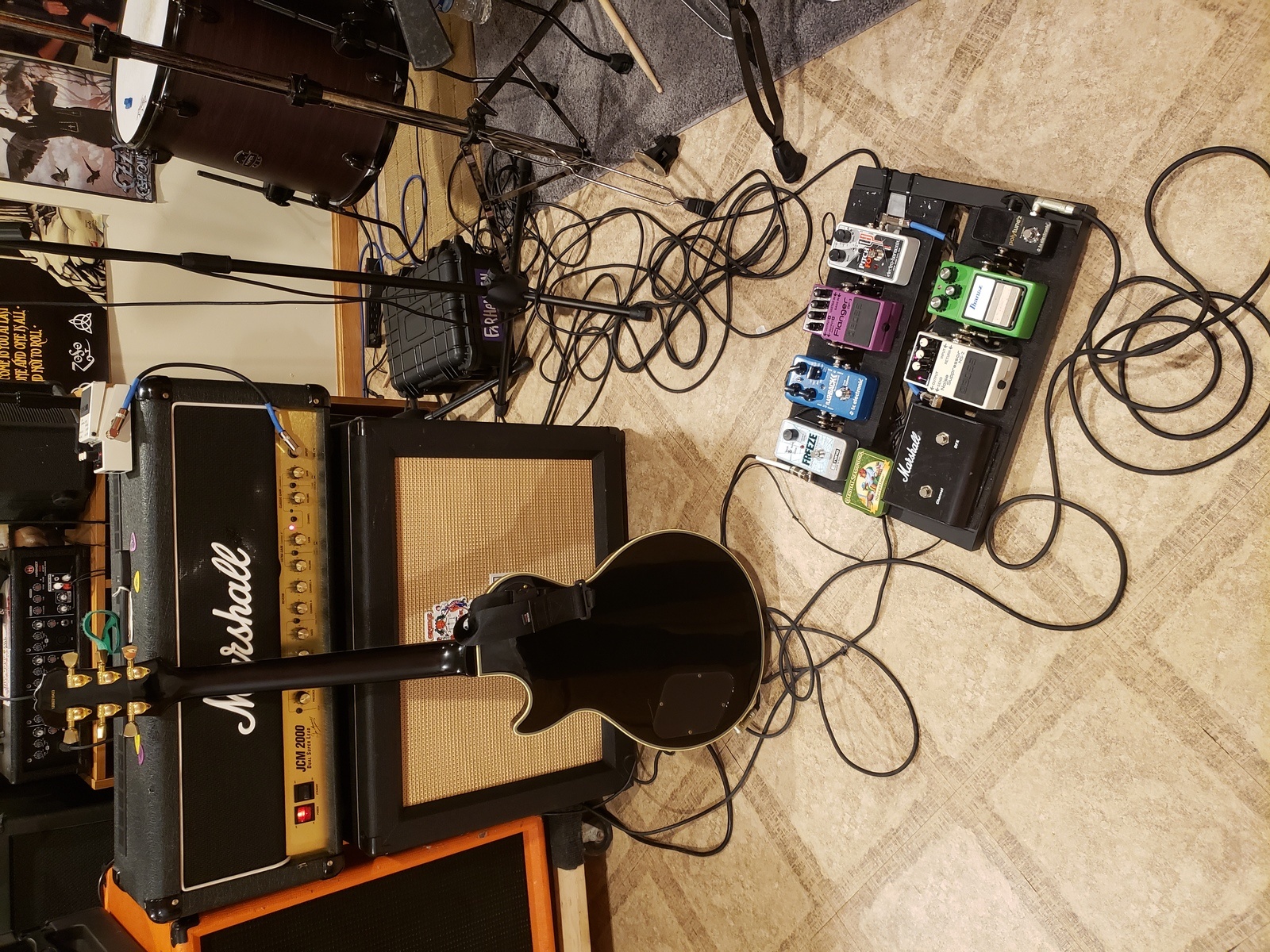 Metal Amp Rig by materi519 featuring Marshall JCM2000 Dual Super Lead, Epiphone Les Paul Custom, and Orange PPC212 - 120-watt 2x12" Cabinet - Black