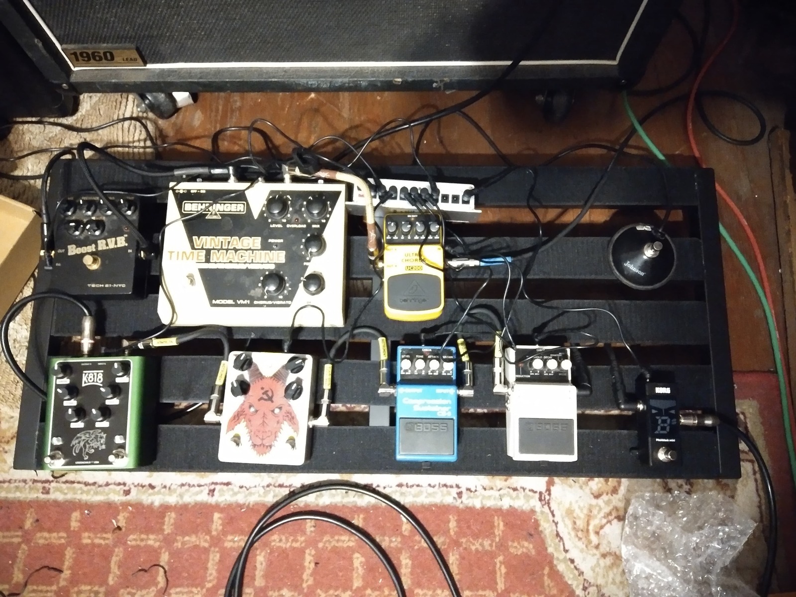 Metal Music Gear Setup by dustincomorski featuring Boss NS-2 Noise Suppressor, Boss CS-3 Compression Sustainer, and Behringer VM1 Vintage Time Machine and 6 more pieces of gear