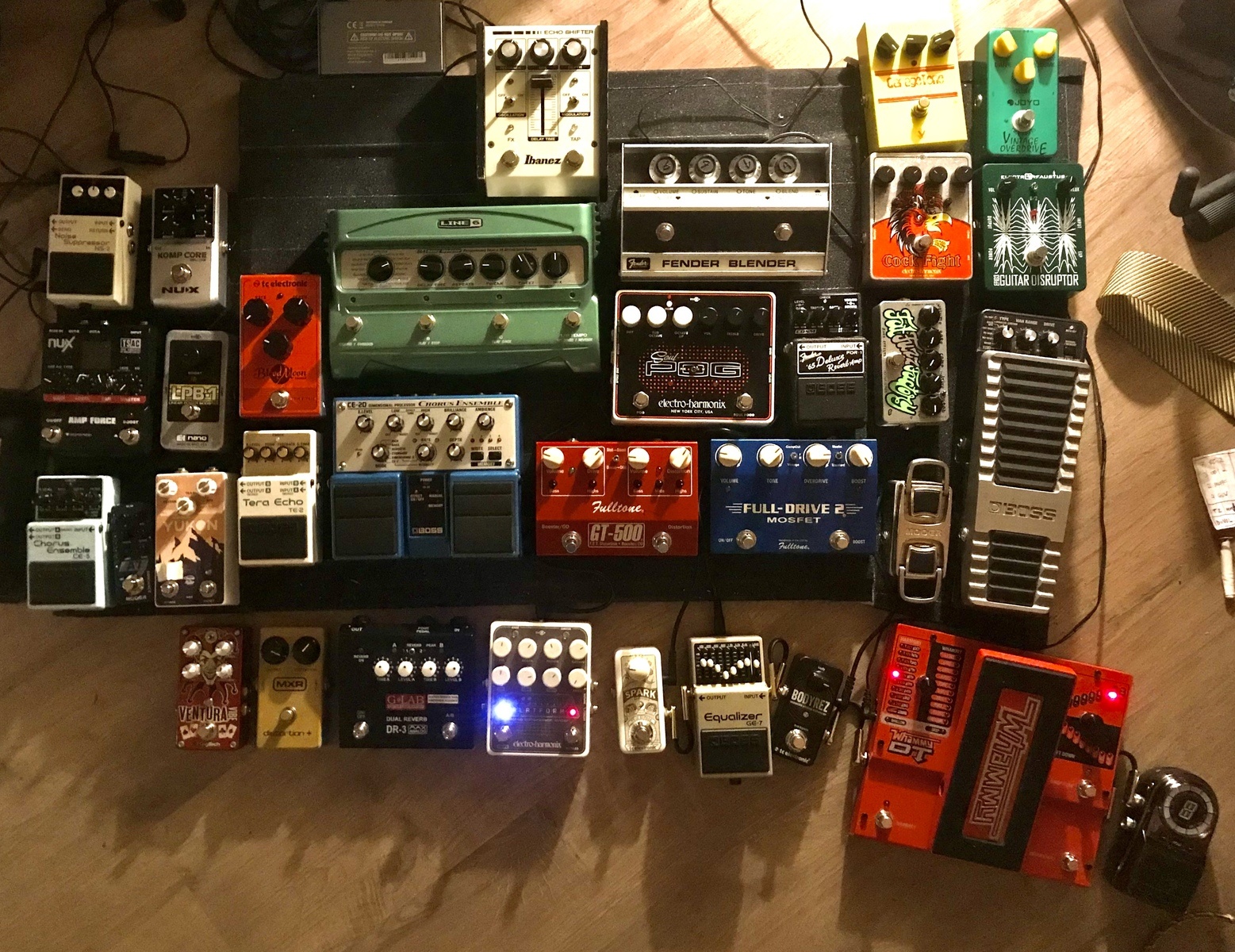 Pedalboard by jimdegroot featuring Boss GE-7 Graphic Equalizer, Fulltone GT-500 Booster/Distortion, and G-LAB Dual Reverb DR-3 Pedal and 5 more pieces of gear