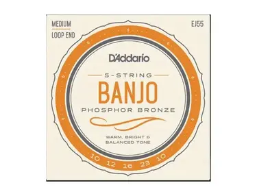 D'Addario EJ55 5-String Banjo Strings, Phosphor Bronze, Medium, 10-23