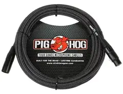 Pig Hog Black & White Woven Mic Cable, 20FT XLR main image