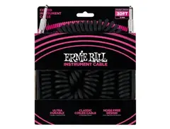Ernie Ball 30’ Coiled Instrument Cable (Straight-Straight) - Black