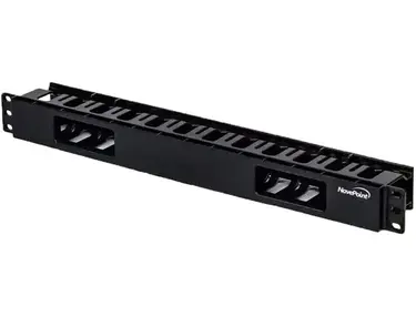 NavePoint 1U Horizontal 19-Inch Rack Mount Cable Management Raceway Duct Panel