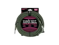 Ernie Ball Instrument Cable, Neon Green/Black, 25 ft main image