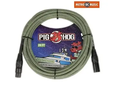 Pig hog “Jamaican green” woven mic cable