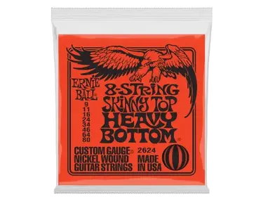 Ernie Ball 8-String Skinny Top Heavy Bottom Slinky Guitar Strings (9-80)