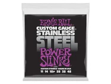 Ernie Ball Power Slinky Stainless Steel Guitar Strings (11-48)